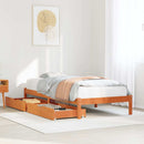 sengeramme uden madras 75x190 cm massivt fyrretræ gyldenbrun