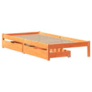 sengeramme uden madras 90x190 cm massivt fyrretræ gyldenbrun