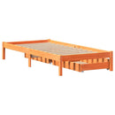 sengeramme uden madras 90x190 cm massivt fyrretræ gyldenbrun
