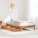 sengeramme uden madras 90x190 cm massivt fyrretræ gyldenbrun