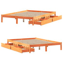 sengeramme uden madras 120x190 cm massivt fyrretræ gyldenbrun