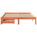 sengeramme uden madras 135x190 cm massivt fyrretræ brun