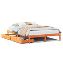 sengeramme uden madras 150x200 cm massivt fyrretræ gyldenbrun