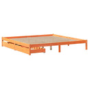 sengeramme uden madras 200x200 cm massivt fyrretræ gyldenbrun