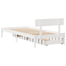 sengeramme uden madras 75x190 cm massivt fyrretræ hvid