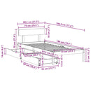 sengeramme uden madras 75x190 cm massivt fyrretræ hvid