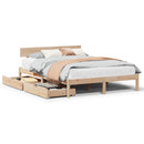 sengeramme uden madras 120x190 cm massivt fyrretræ