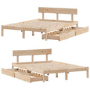 sengeramme uden madras 140x190 cm massivt fyrretræ