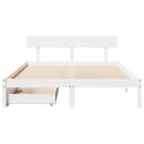 sengeramme uden madras 120x200 cm massivt fyrretræ hvid
