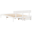 sengeramme uden madras 120x200 cm massivt fyrretræ hvid