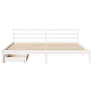 sengeramme uden madras 200x200 cm massivt fyrretræ hvid