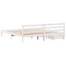 sengeramme uden madras 200x200 cm massivt fyrretræ hvid