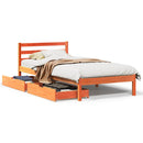 sengeramme uden madras 75x190 cm massivt fyrretræ gyldenbrun