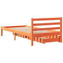 sengeramme uden madras 75x190 cm massivt fyrretræ gyldenbrun