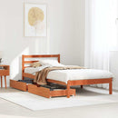 sengeramme uden madras 75x190 cm massivt fyrretræ gyldenbrun