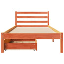 sengeramme uden madras 90x190 cm massivt fyrretræ gyldenbrun