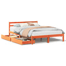 sengeramme uden madras 120x190 cm massivt fyrretræ gyldenbrun