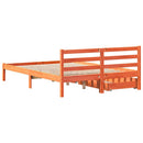 sengeramme uden madras 120x190 cm massivt fyrretræ gyldenbrun