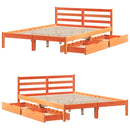 sengeramme uden madras 120x190 cm massivt fyrretræ gyldenbrun