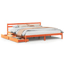 sengeramme uden madras 200x200 cm massivt fyrretræ gyldenbrun
