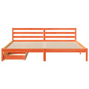 sengeramme uden madras 200x200 cm massivt fyrretræ gyldenbrun