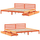 sengeramme uden madras 200x200 cm massivt fyrretræ gyldenbrun