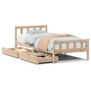 sengeramme uden madras 90x190 cm massivt fyrretræ