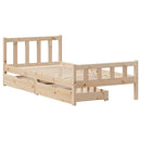 sengeramme uden madras 90x190 cm massivt fyrretræ