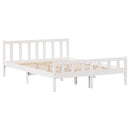 sengeramme uden madras 150x200 cm massivt fyrretræ hvid