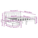 sengeramme uden madras 150x200 cm massivt fyrretræ hvid