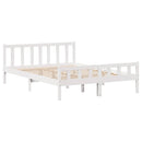 sengeramme uden madras 160x200 cm massivt fyrretræ hvid