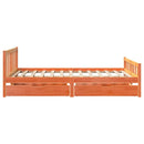 sengeramme uden madras 150x200 cm massivt fyrretræ gyldenbrun