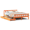 sengeramme uden madras 160x200 cm massivt fyrretræ gyldenbrun