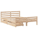 sengeramme uden madras 135x190 cm massivt fyrretræ hvid
