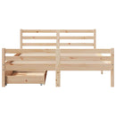 sengeramme uden madras 135x190 cm massivt fyrretræ hvid