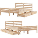 sengeramme uden madras 135x190 cm massivt fyrretræ hvid