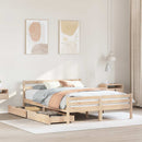 sengeramme uden madras 135x190 cm massivt fyrretræ hvid