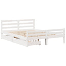 sengeramme uden madras 135x190 cm massivt fyrretræ hvid
