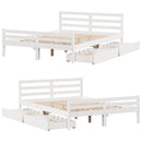 sengeramme uden madras 135x190 cm massivt fyrretræ hvid
