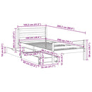 sengeramme uden madras 100x200 cm massivt fyrretræ hvid