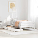 sengeramme uden madras 100x200 cm massivt fyrretræ hvid