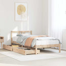 sengeramme uden madras 75x190 cm massivt fyrretræ