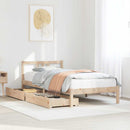sengeramme uden madras 90x190 cm massivt fyrretræ