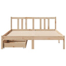 sengeramme uden madras 135x190 cm massivt fyrretræ hvid