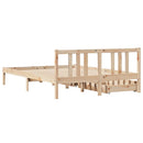 sengeramme uden madras 135x190 cm massivt fyrretræ hvid