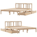 sengeramme uden madras 135x190 cm massivt fyrretræ hvid