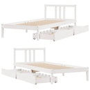 sengeramme uden madras 90x200 cm massivt fyrretræ hvid
