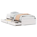 sengeramme uden madras 75x190 cm massivt fyrretræ hvid