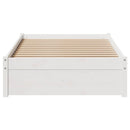 sengeramme uden madras 75x190 cm massivt fyrretræ hvid