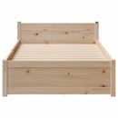 sengeramme uden madras 75x190 cm massivt fyrretræ